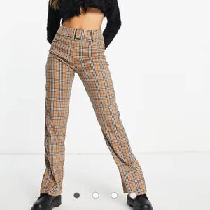 NWT The Kript High Waisted Plaid Trousers
